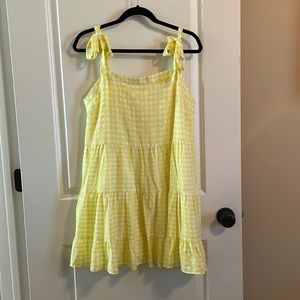 Yellow & white Gingham dress- never worn.